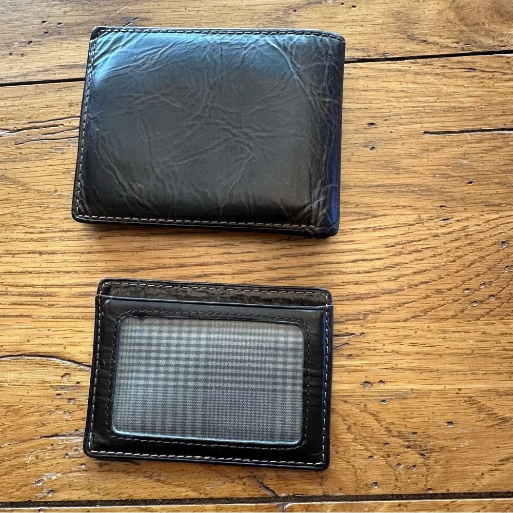 Fossil Derrick Brown Leather Bifold Wallet Sliding 2-in-1 Removable Card Case